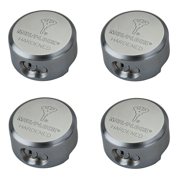 Mul-T-Lock 206SP-TR100-A(4) Round Puck Padlock Keyed Alike (4-Pack)